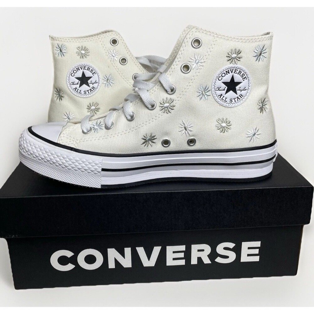 Converse CTAS Eva Lift Hi Top Youth Kids Sz 6 Platform Sneakers Shoes Floral New